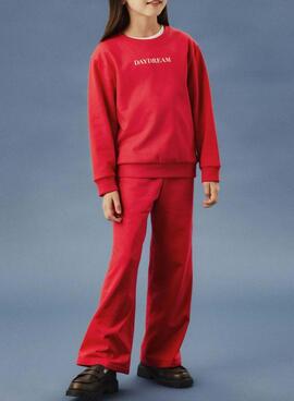 Pantalon large Name It Noriana rouge pour fille.