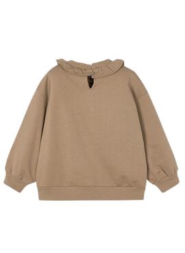 Sweat-shirt Mayoral col volant chameau pour fille