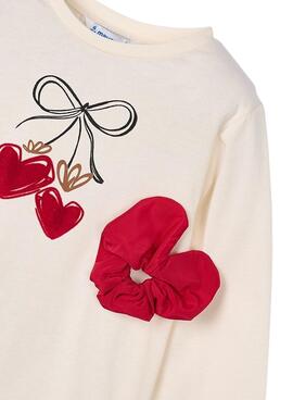 T-shirt Mayoral avec élastique rouge pour fille