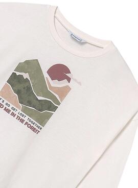 T-shirt graphique blanche Mayoral pour fille