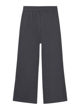 Pantalon Mayoral long en molleton gris à jambes larges pour fille.