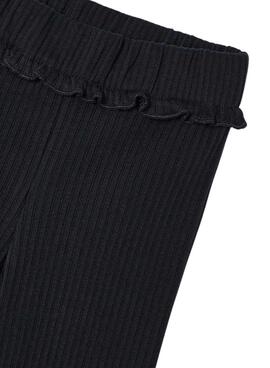 Collants Mayoral en côtes noires à évasement pour fille