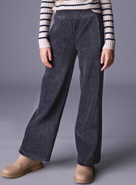 Pantalon long en velours cotele bleu pour fille de Mayoral