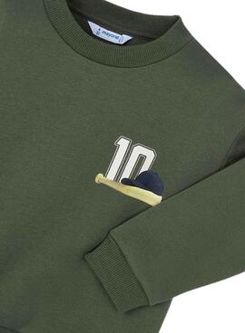 Sweat-shirt Mayoral avec imprimé dos vert pour garçon