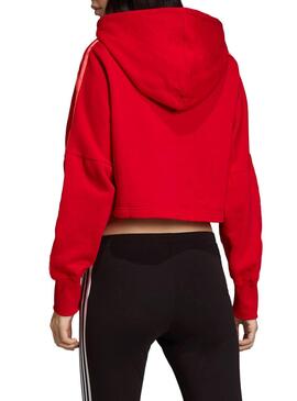 Sweat Adidas Cropped Capot Rouge Pour Femme