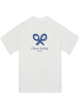 Chemise Silbon Tennis Society blanc pour homme