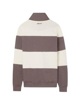 Sweatshirt Silbon à rayures marron et beige pour homme