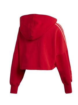 Sweat Adidas Cropped Capot Rouge Pour Femme