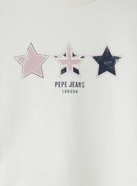 Sweat-shirt Pepe Jeans Alaia blanc pour fille