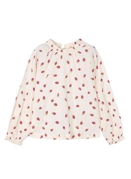 Blouse Mayoral en mousseline imprimé fraises pour fille
