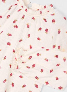 Blouse Mayoral en mousseline imprimé fraises pour fille