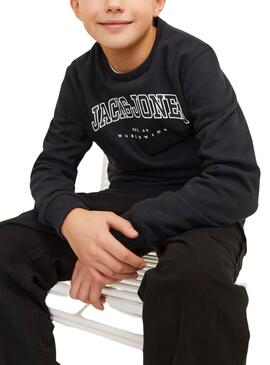 Sweat à capuche Jack and Jones Caleb Varsity noir enfant