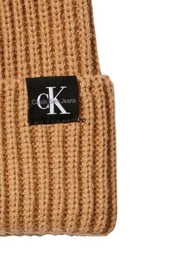 Coffret bonnet et écharpe Calvin Klein chameau pour enfants