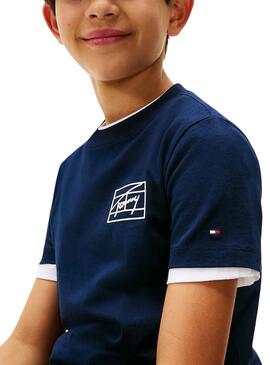 T-shirt Tommy Hilfiger Varsity logo marine enfant