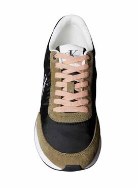 Chaussures Calvin Klein Jeans Retro Runner noir et vert pour femme