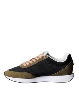 Chaussures Calvin Klein Jeans Retro Runner noir et vert pour femme