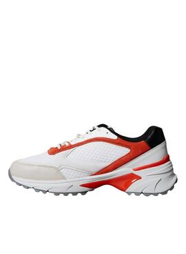 Baskets Calvin Klein Jeans Hike Runner blanc et orange pour homme