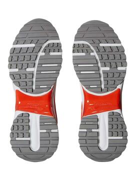 Baskets Calvin Klein Jeans Hike Runner blanc et orange pour homme