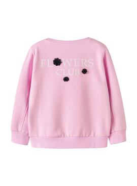 Sweatshirt Name It Linka rose fleurs pour fille