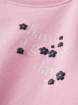 Sweatshirt Name It Linka rose fleurs pour fille