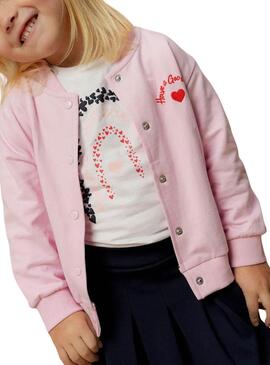 T-shirt Name It Lira blanc cœurs pour fille.