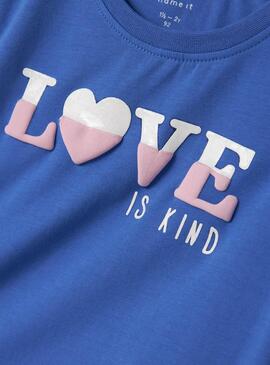 T-shirt Name It Lira bleue Love pour fille