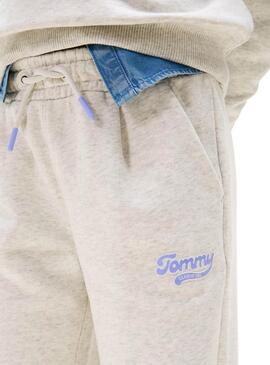 Pantalon Jogger Tommy Hilfiger Varsity gris fille