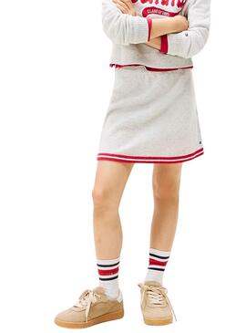 Jupe Tommy Hilfiger Varsity en tricot gris pour fille