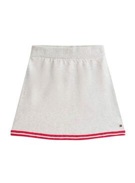 Jupe Tommy Hilfiger Varsity en tricot gris pour fille