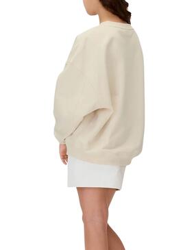 Sweat à capuche Calvin Klein Towling Monologue beige fille