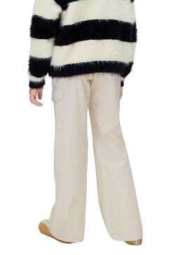 Pantalon Calvin Klein cargo évasé beige fille