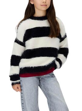 Maillot Calvin Klein à rayures noir et blanc pour fille
