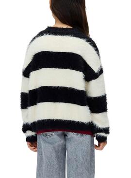 Maillot Calvin Klein à rayures noir et blanc pour fille