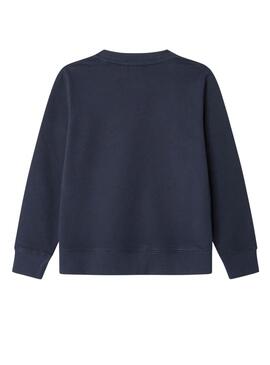 Sweat Pepe Jeans Art Crew marine pour enfant