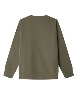 Sweat Pepe Jeans Art Crew vert pour enfant