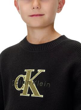 Maillot Calvin Klein Towelling Logo noir pour enfant