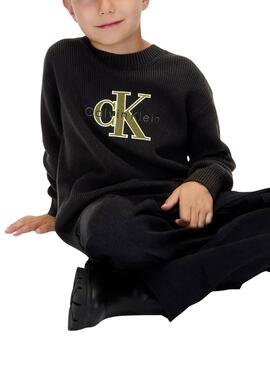Maillot Calvin Klein Towelling Logo noir pour enfant