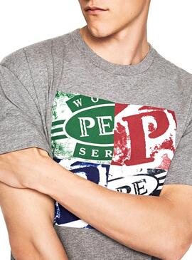 T-Shirt Pepe Jeans Josephs Gris pour Homme