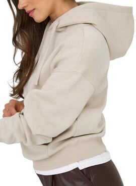 Sudadera Only Best capucha beige para mujer