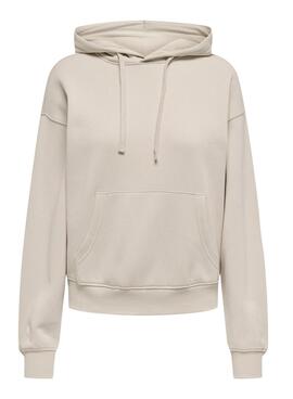 Sudadera Only Best capucha beige para mujer