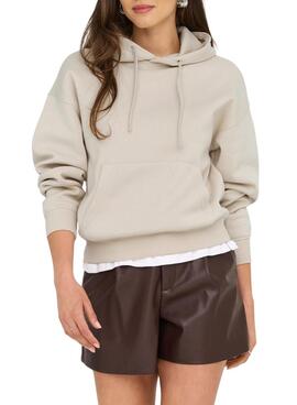 Sudadera Only Best capucha beige para mujer