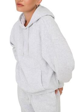 Sudadera Only Best capucha gris para mujer.