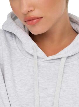 Sudadera Only Best capucha gris para mujer.