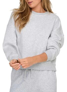 Sweat à capuche gris Only Best pour femme.