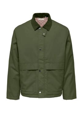 Veste de chasse Only and Sons Kosmo verte pour homme