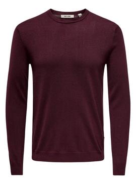 Maillot Only and Sons Wyler grenat pour homme