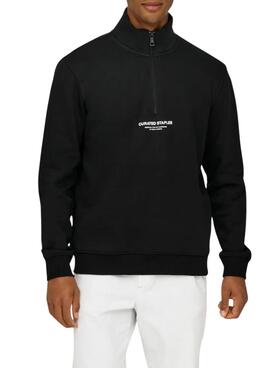 Sweat à capuche Only and Sons Curated Zip noir pour homme