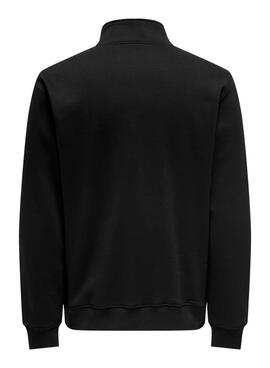 Sweat à capuche Only and Sons Curated Zip noir pour homme