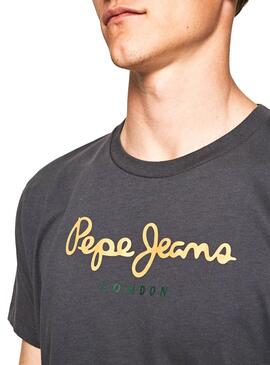 T-Shirt Pepe Jeans Eggo Gris pour Homme
