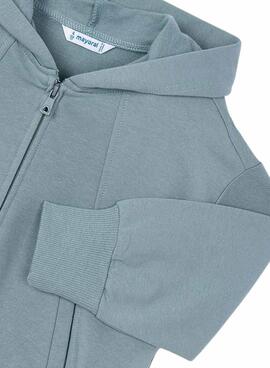 Sweat à capuche Mayoral bleu avec fermeture éclair pour fille